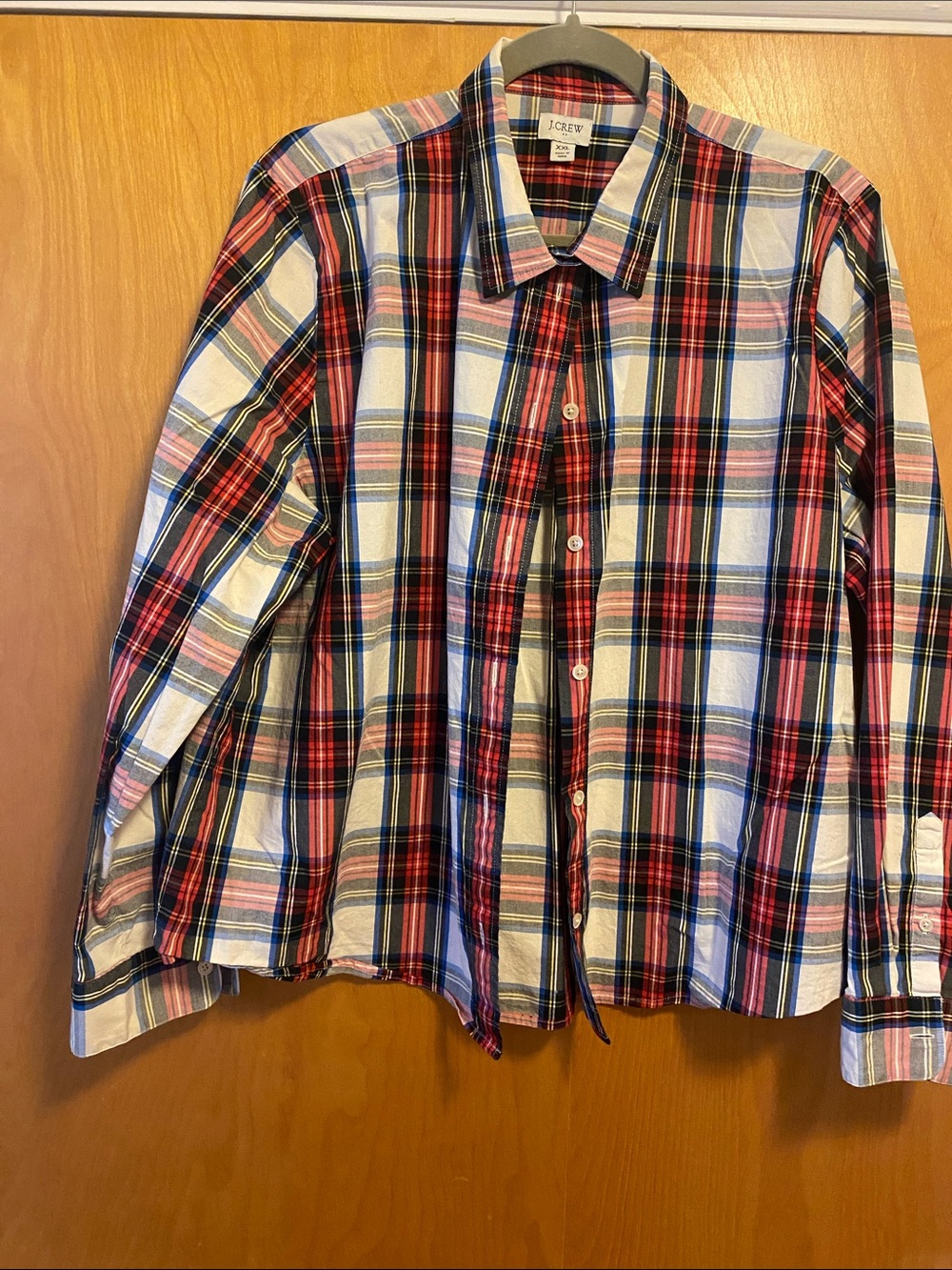 J. Crew Red, Blue & White Plaid Button-Down Shirt